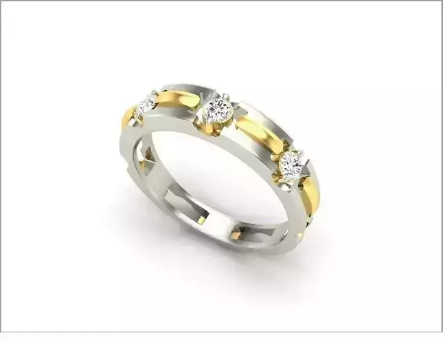 Multimetal Engagement Ring With Diamonds 9