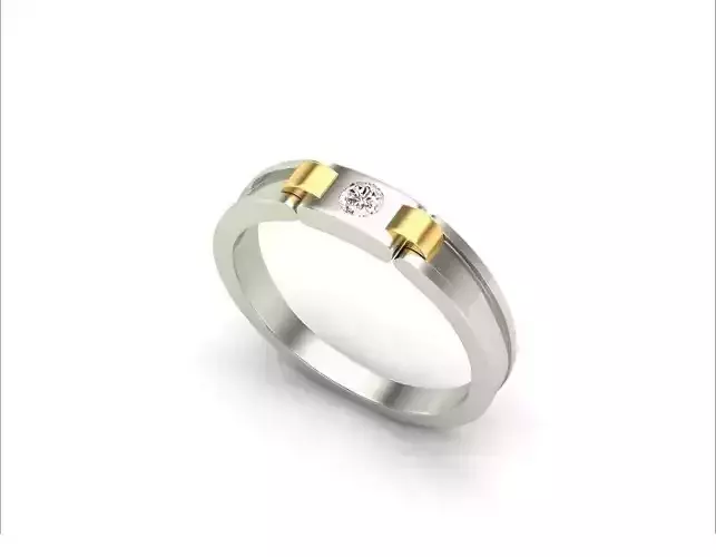 Multimetal Engagement Ring With Diamonds 11