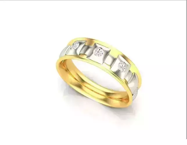 Multimetal Engagement Ring With Diamonds 12