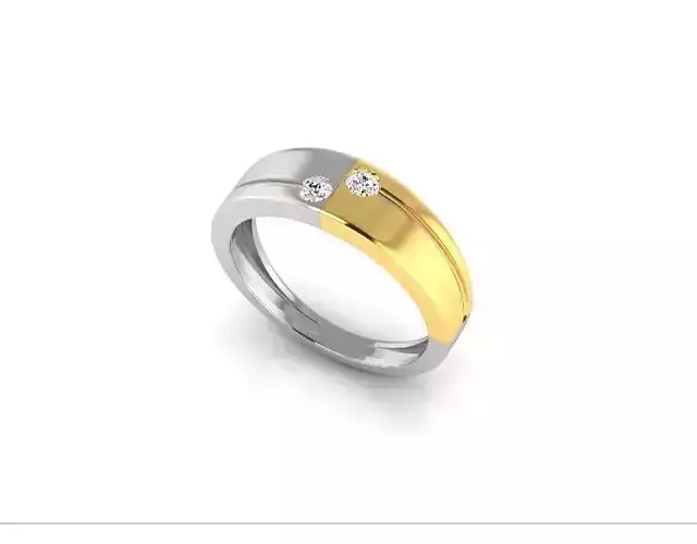 Multimetal Engagement Ring With Diamonds 15