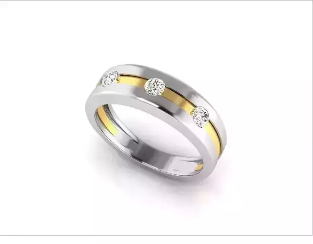 Multimetal Engagement Ring With Diamonds 16