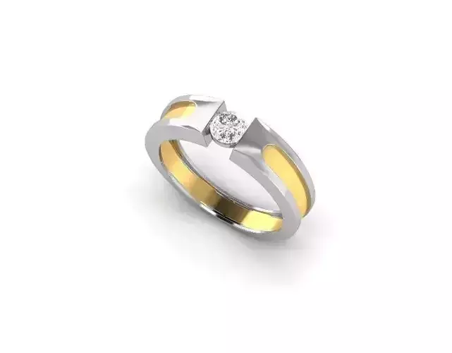 Multimetal Engagement Ring With Diamonds 17