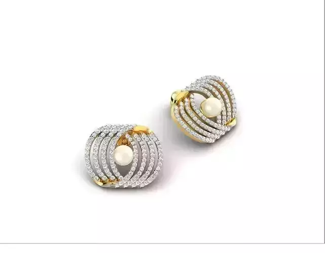 Spiral Earrings With Pearl