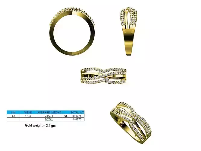 Swirled Gold Ring With Diamonds 2