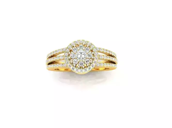Round Shaped Gold Ring With Diamonds 20