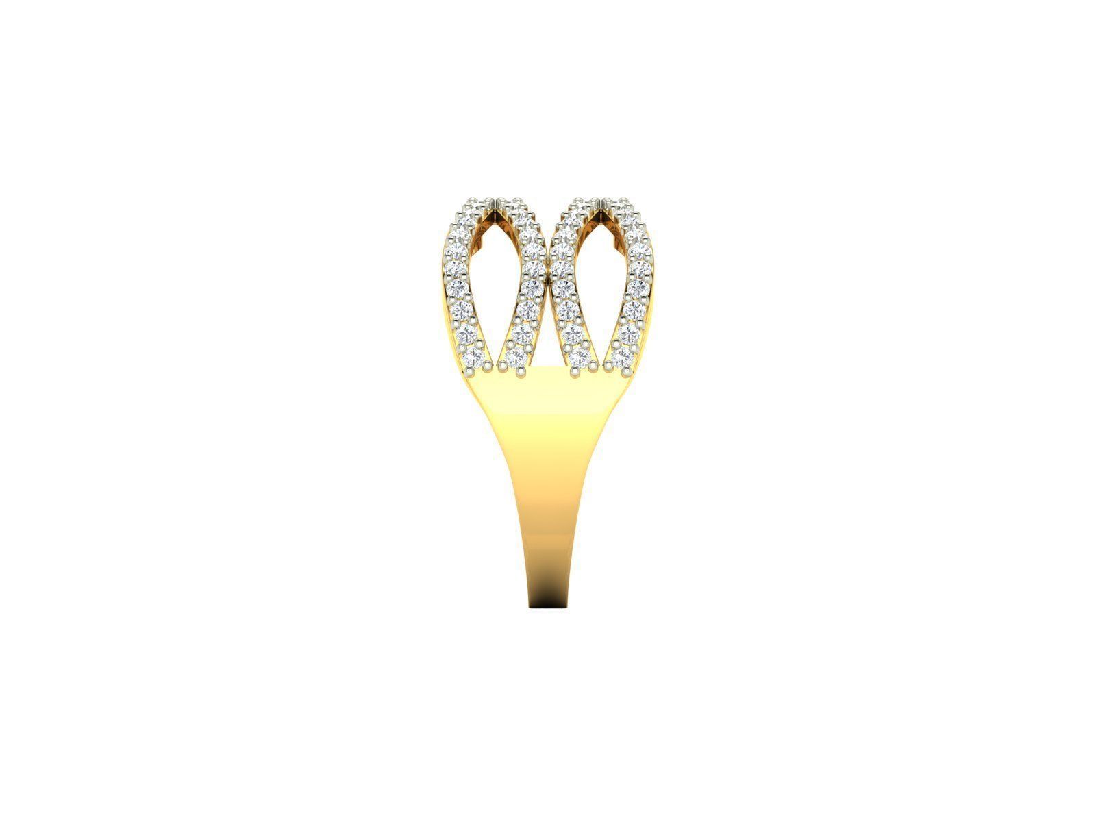 Swirled Gold Ring With Diamonds 5 3D print model_3