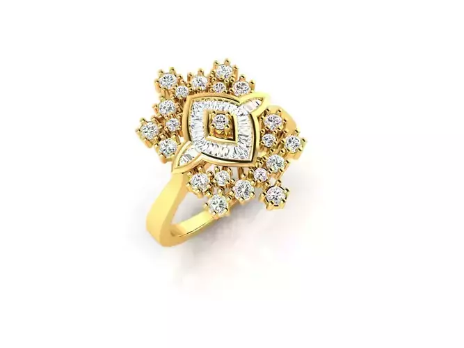 Marquise Shaped Gold Ring With Diamonds 20