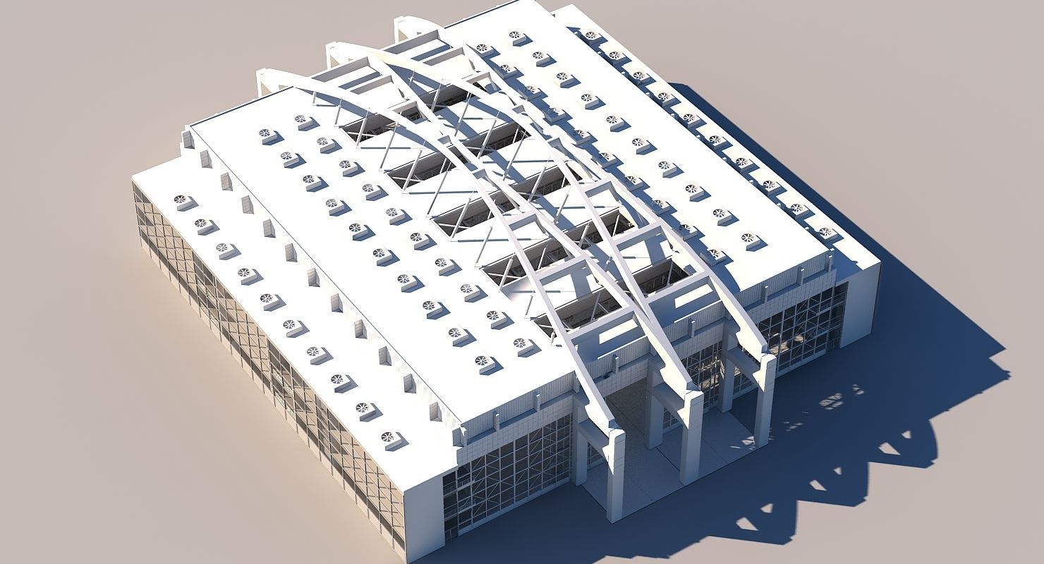 Warehouse Interior Exterior 3D model_4