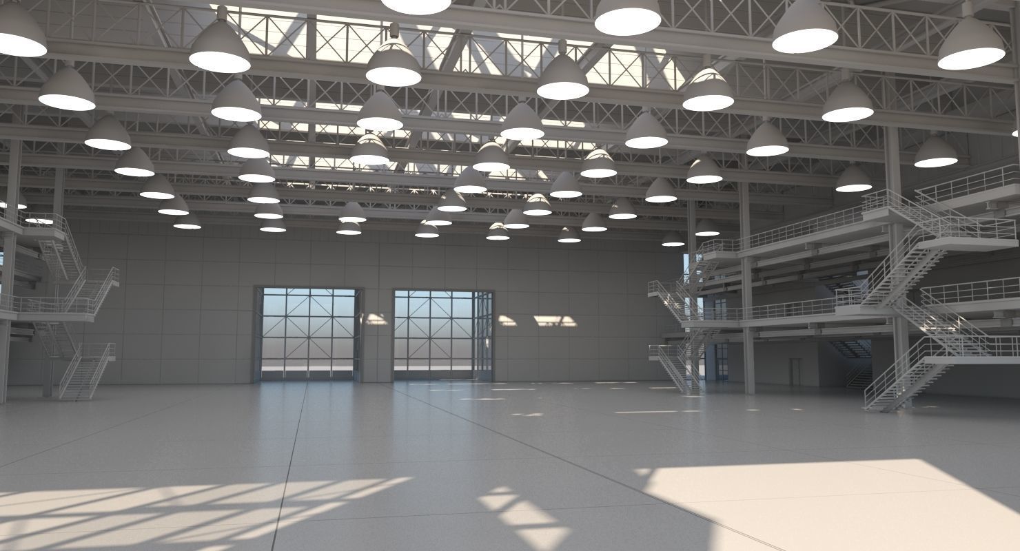 Warehouse Interior Exterior 3D model_14