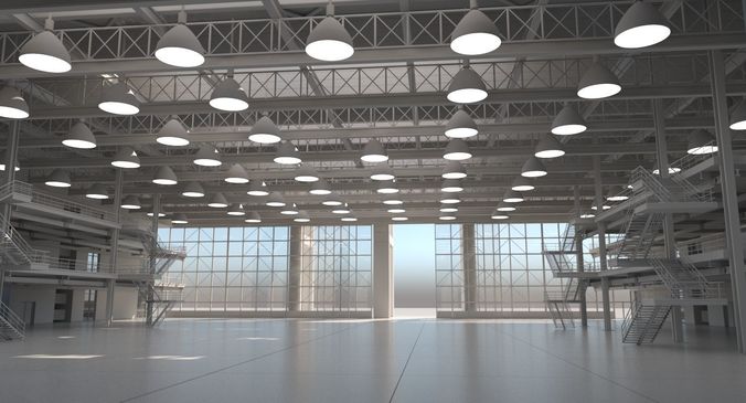 Warehouse Interior Exterior 3D model
