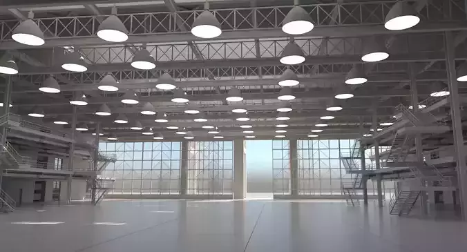 Warehouse Interior Exterior 3D model