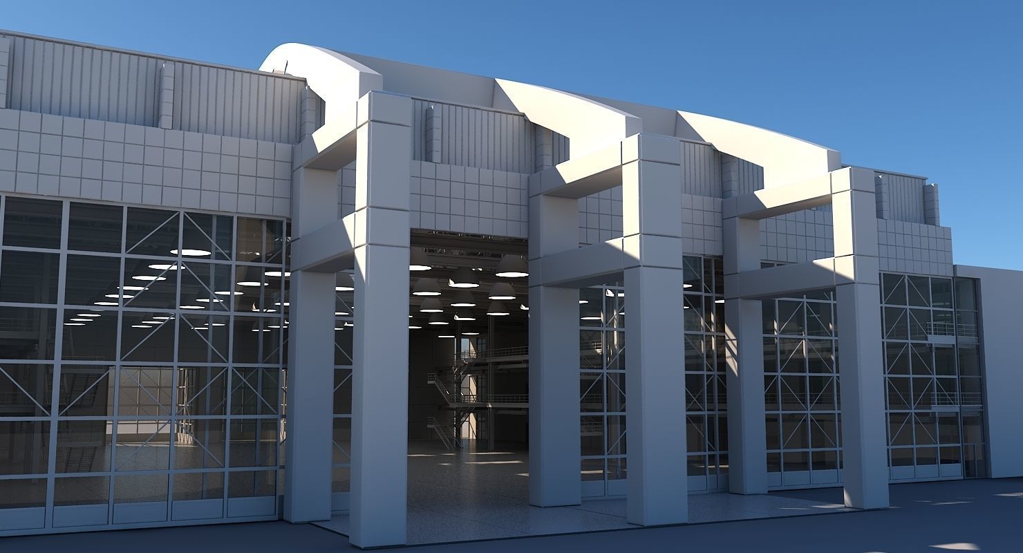 Warehouse Interior Exterior 3D model_5