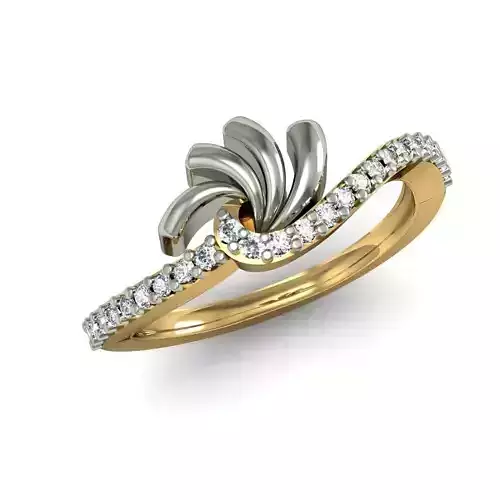 Swirl Ring With Diamonds