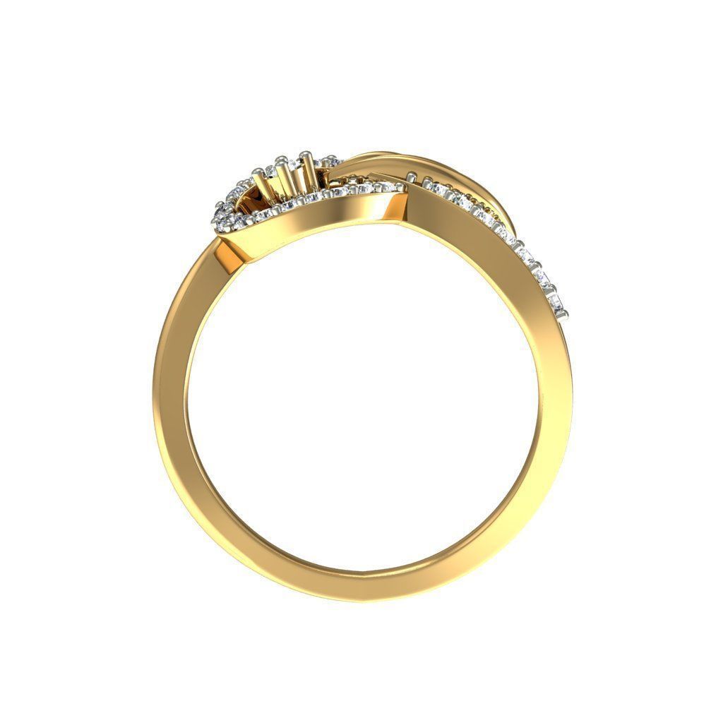 Gold Loop Ring With Diamonds 9 3D print model_2