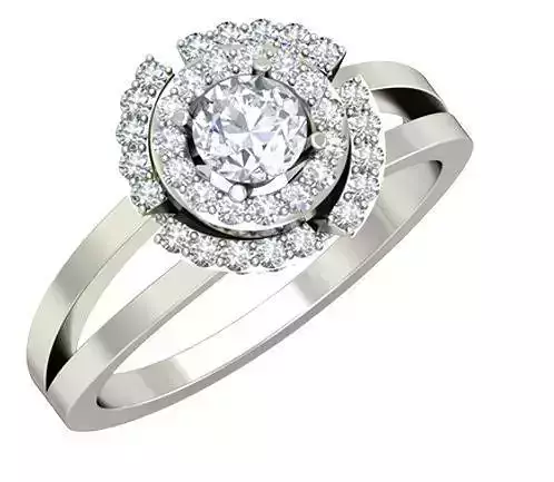 Silver Ring With Diamonds 9