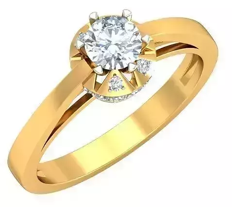 Gold Engagement Ring With Diamonds 137