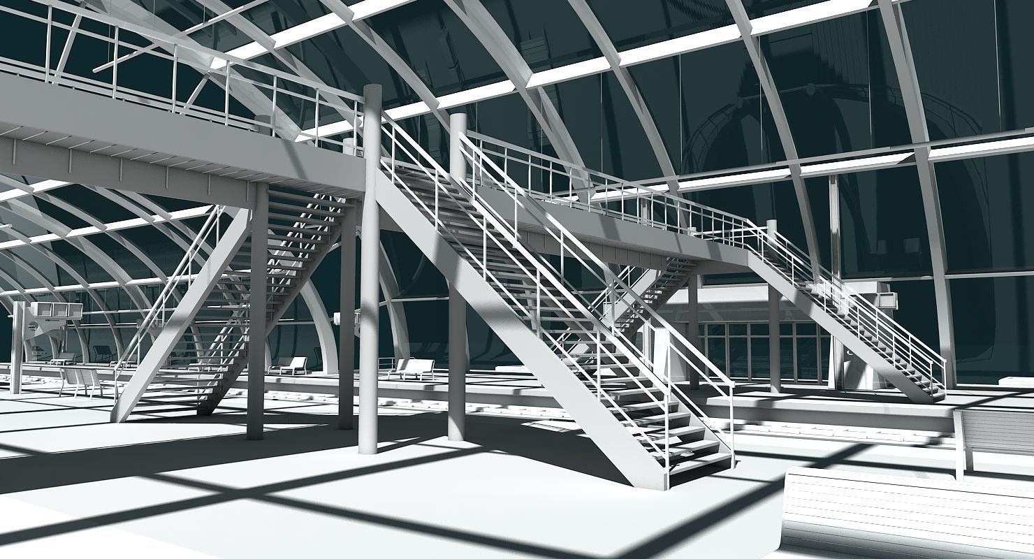 3D Train Station 09 3D model_5