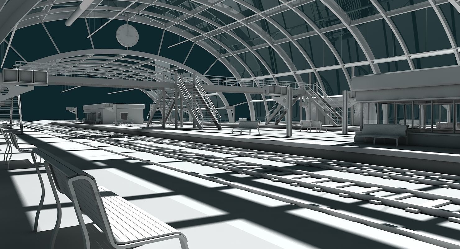 3D Train Station 09 3D model_2