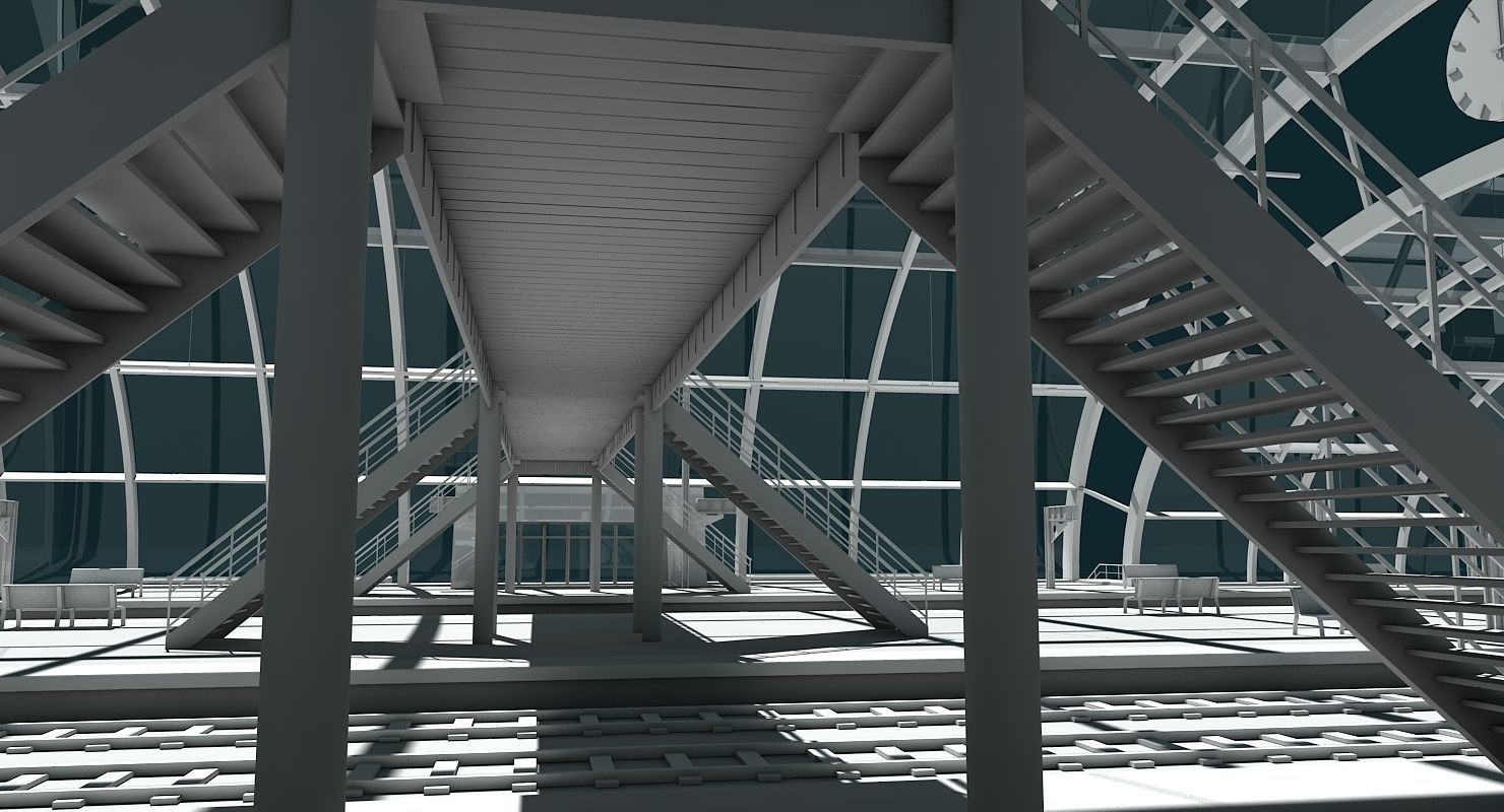 3D Train Station 09 3D model_6