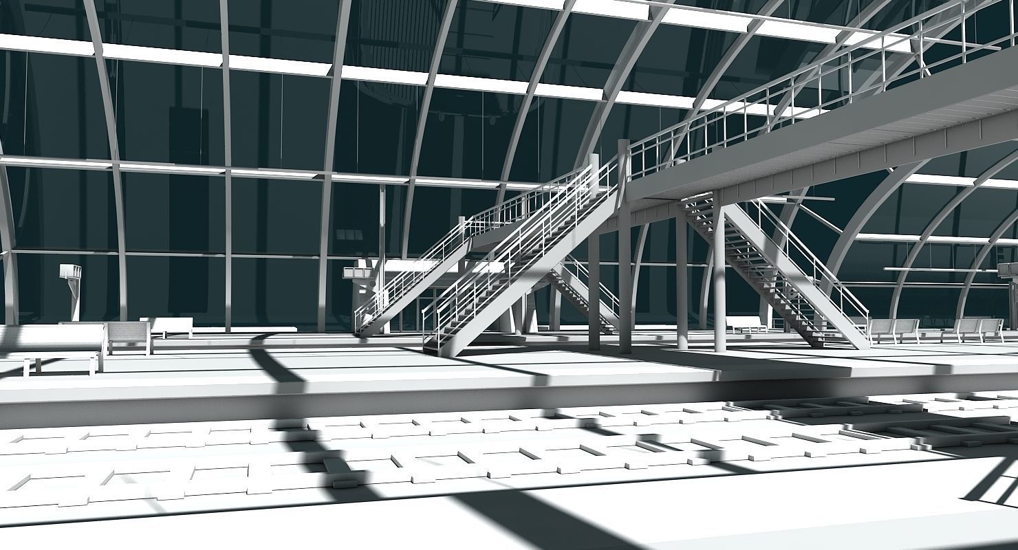 3D Train Station 09 3D model_7