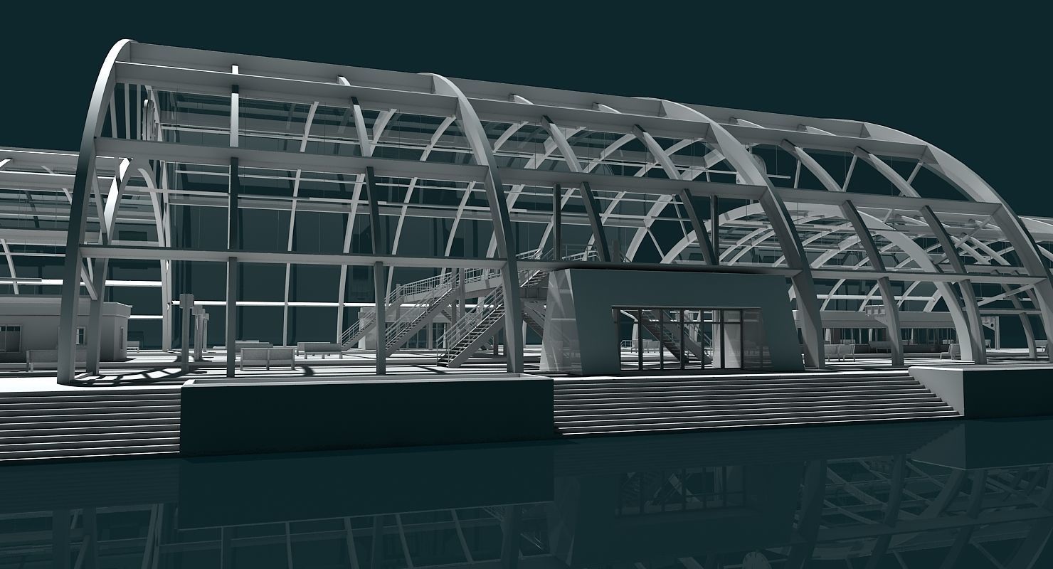 3D Train Station 09 3D model_4