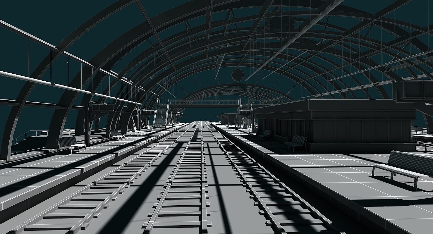 3D Train Station 09 3D model_13