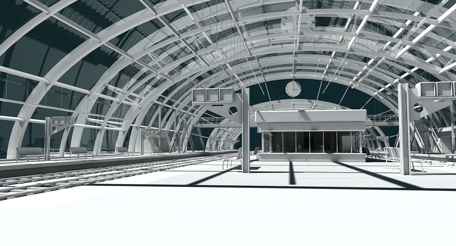 3D Train Station 09 3D model_10