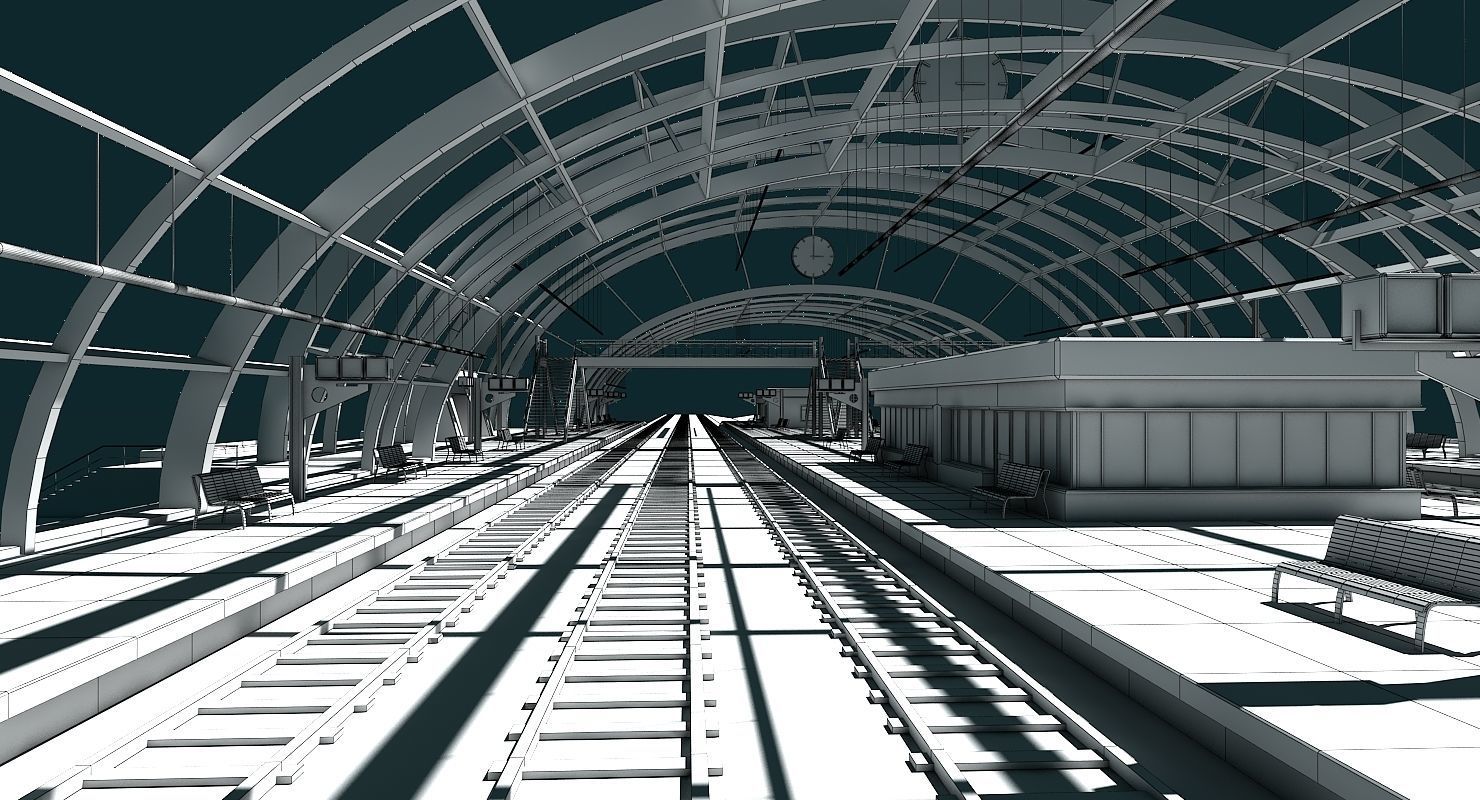 3D Train Station 09 3D model_14