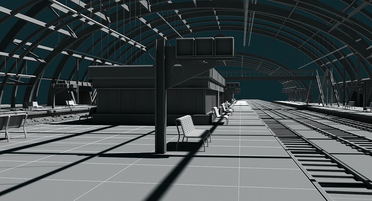 3D Train Station 09 3D model_12