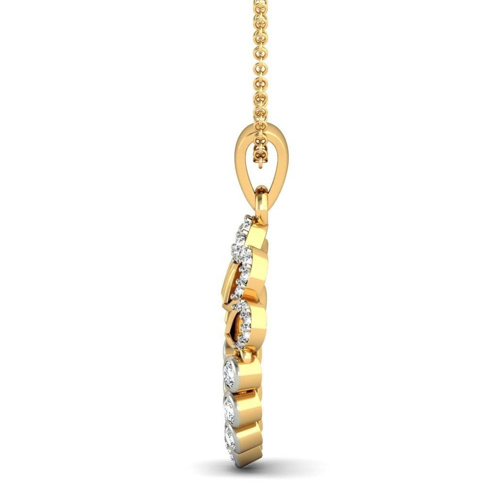 Drop Shaped Golden Pendant With Diamonds 28 3D print model_3