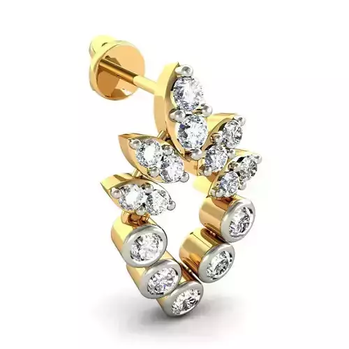 Marquise Shaped Gold Earrings With Diamonds 1