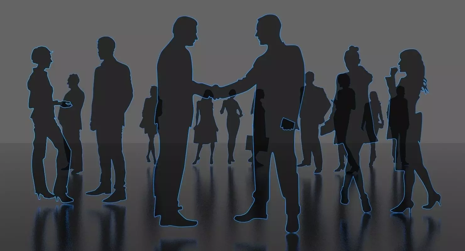 silhouette people 3D model