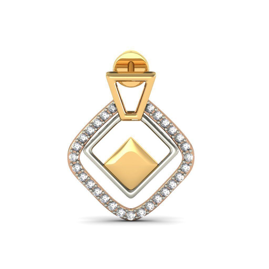 Squircle Shaped Pendant With Diamonds 3D print model_1