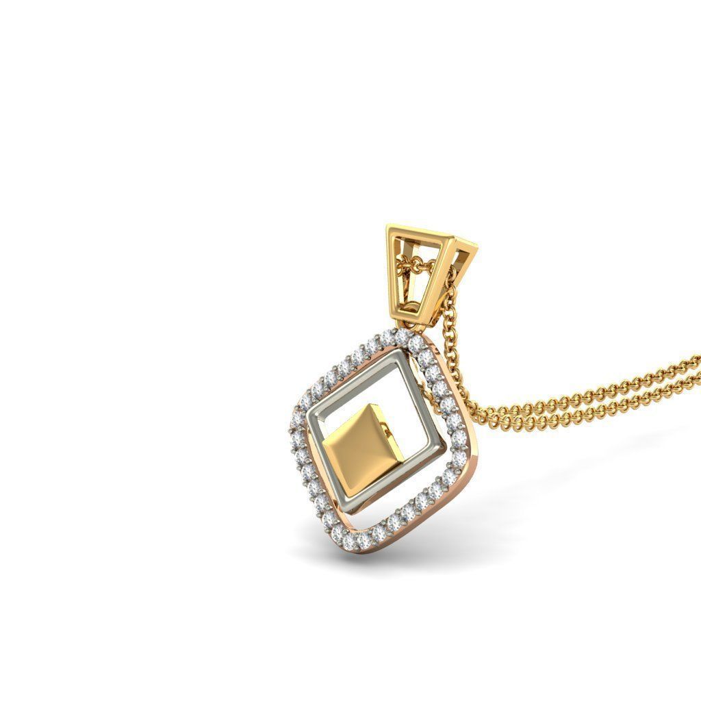 Squircle Shaped Pendant With Diamonds 3D print model_5