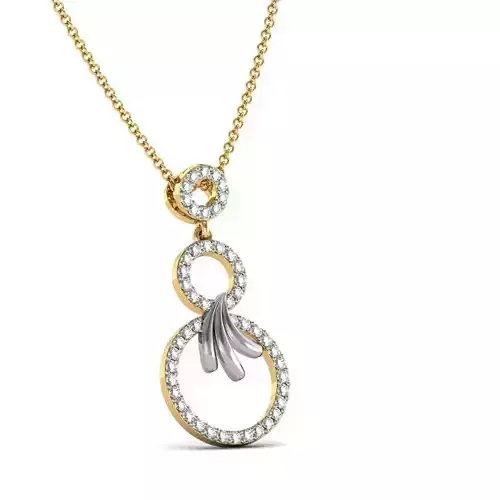 Round Shaped Gold Pendant With Diamonds 9