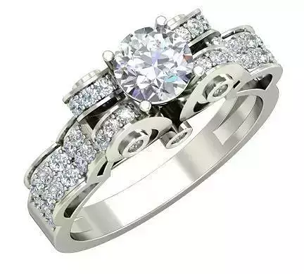Silver Engagement Ring With Diamonds 92