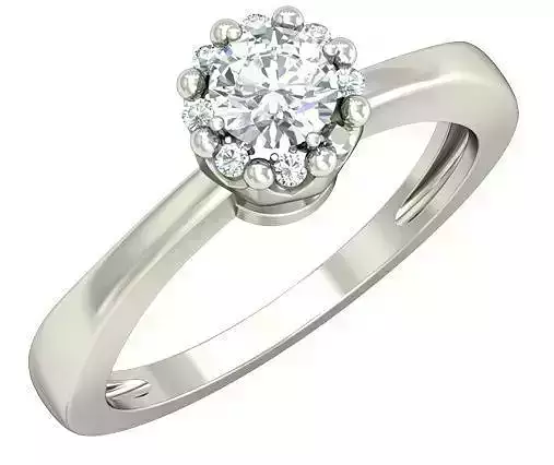 Silver Engagement Ring With Diamonds 95