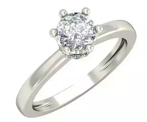 Silver Engagement Ring With Diamonds 99