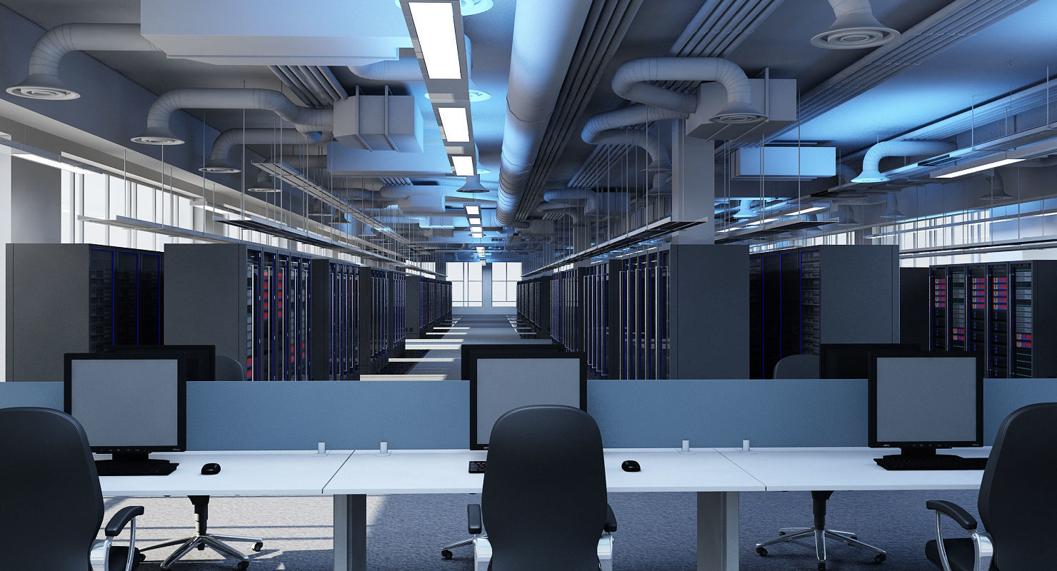 Data Communication Server Room 3D model_4