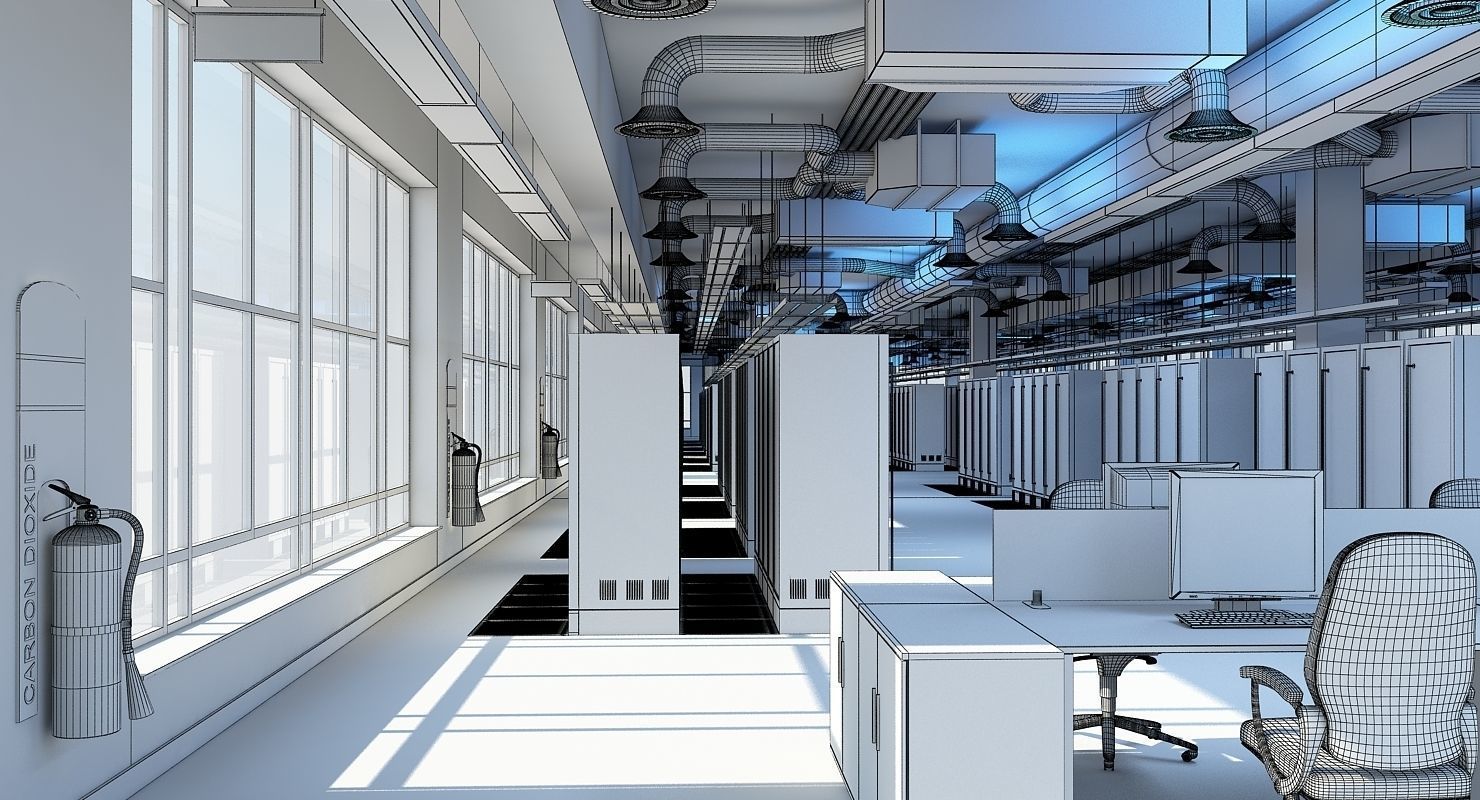 Data Communication Server Room 3D model_10