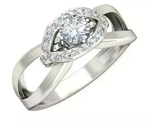 Marquise Shaped Silver Ring With Diamonds 4
