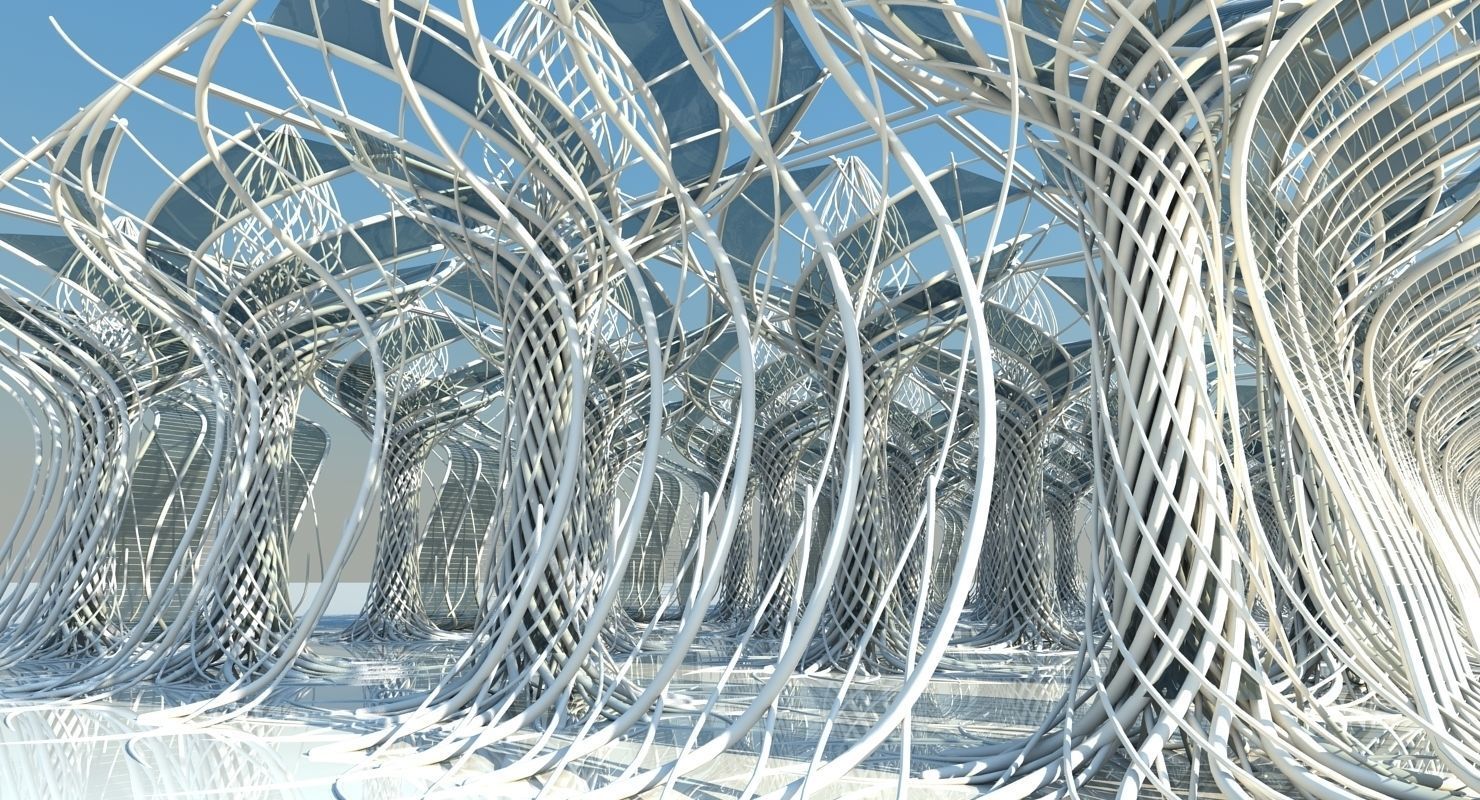 Futuristic Architectural Interior 3D model_6