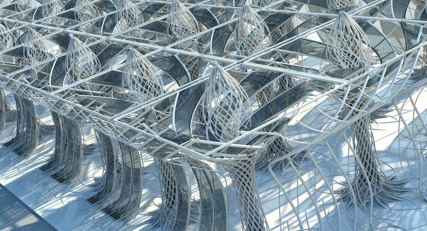 Futuristic Architectural Interior 3D model_10