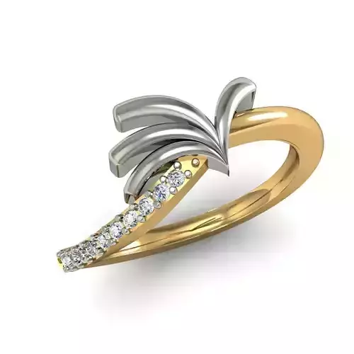 Swirl Gold Ring With Diamonds 45