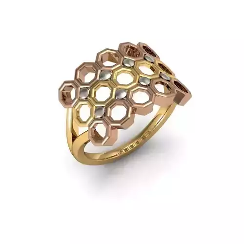 3 Metal Octagon Grill Design Ring 3D print model