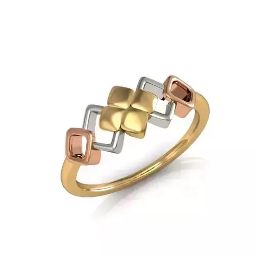 Flower Shaped 3 Metal Ring 3D print model