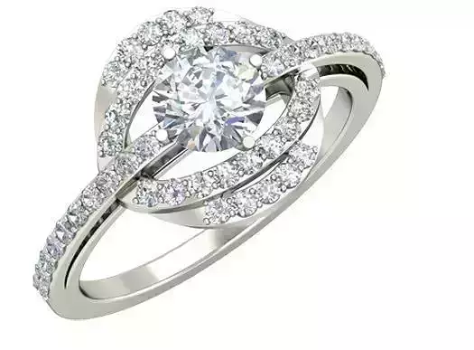 Silver Side Stone Ring With Diamonds 15