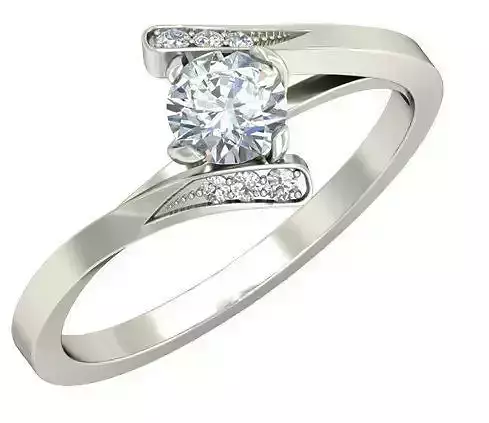 Silver Engagement Ring With Diamonds 103