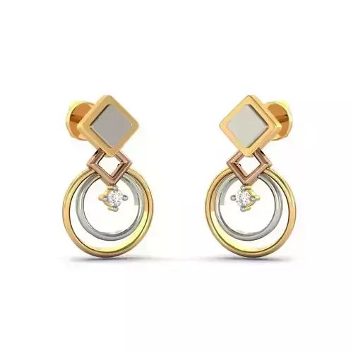 Round Shaped Drop Earrings With Diamonds 15