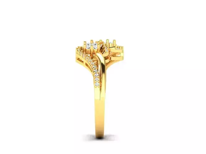 Gold Engagement Ring With Diamonds 140